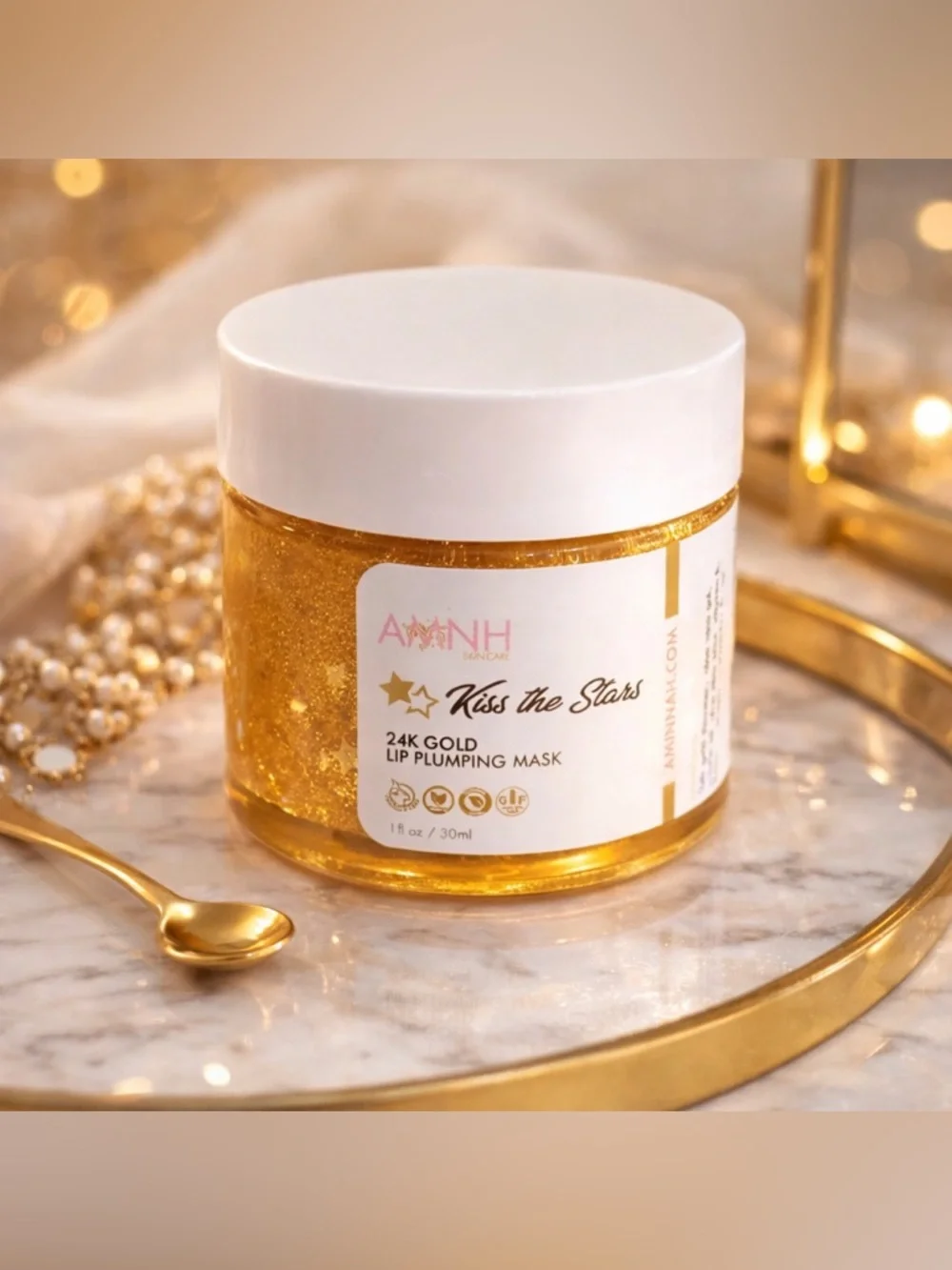 24K Gold Lip Plumping Mask Kiss The Stars AMNH | Hydrating Shimmer Lip Treatment